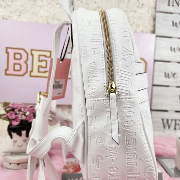 NWT {Juicy Couture} Logo Backpack {Deboss} Medallion White NWT main image 5